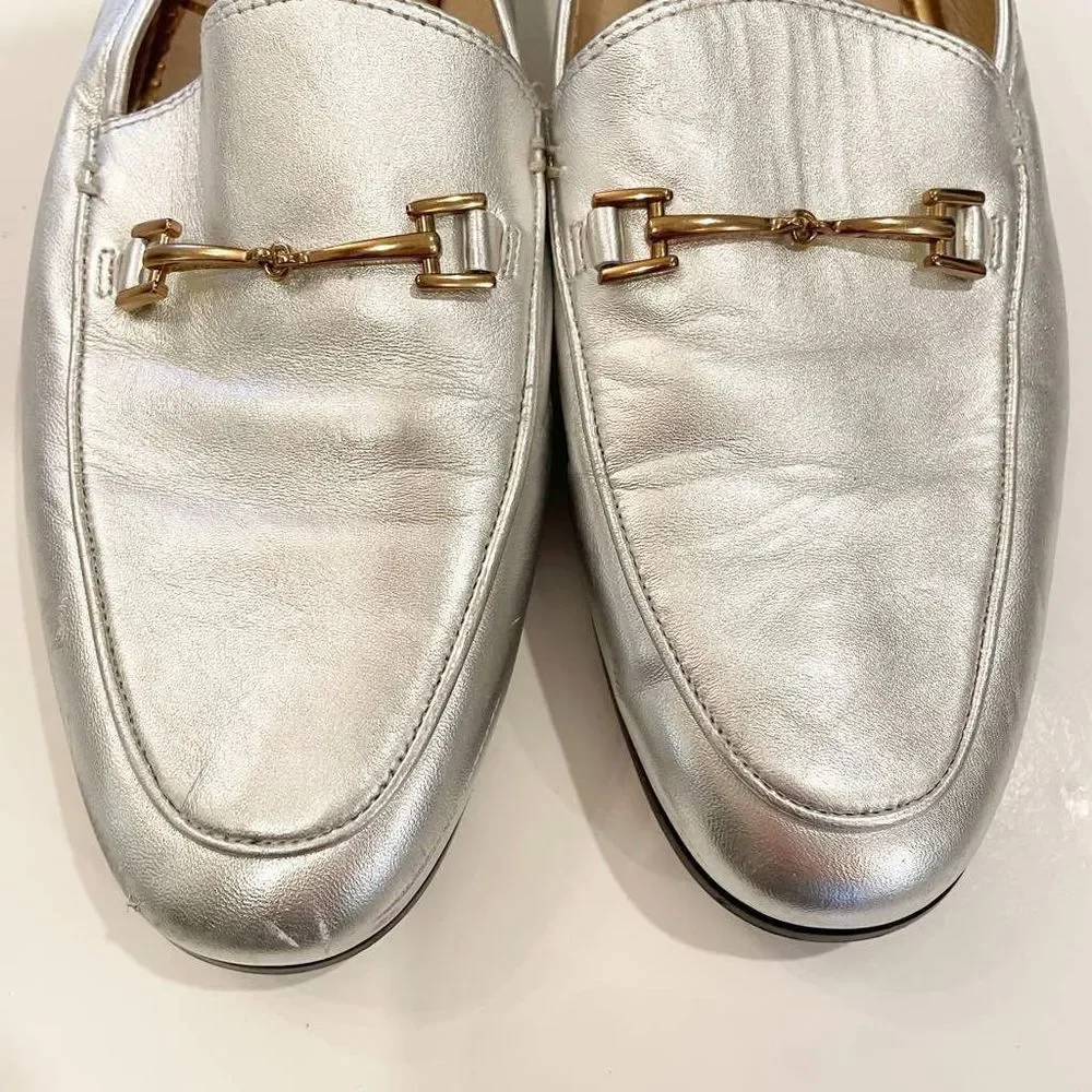 Sam Edelman Loraine Horsebit Loafer Soft Silver slip on size 9 - Picture 4 of 8
